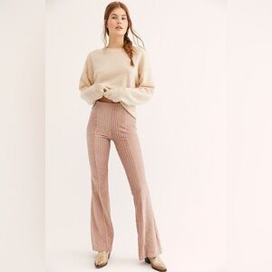 Free people slim pull on velvet flare pants